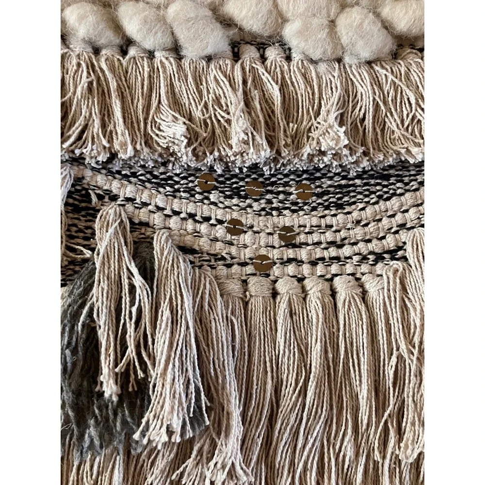 Woven Wall Hanging Home Decor Neutral Boho Fiber Art Tapestry